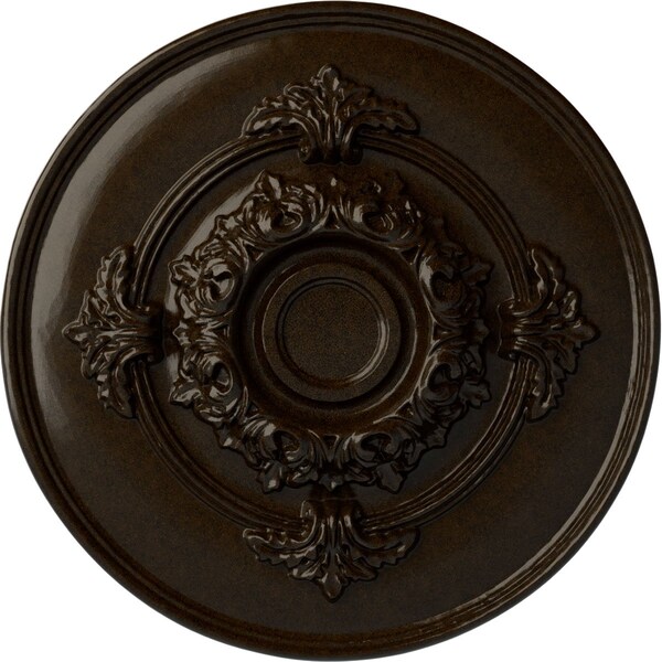 Ekena Millwork Monique Ceiling Medallion (Fits Canopies up to 3 3/4"), Hand-Painted Bronze, 13 3/4"OD x 1"P CM13MOBZS - main